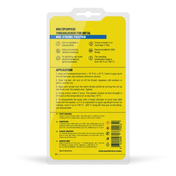 Threadlocker medium strength, 6 ml