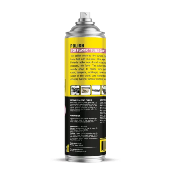 Polish for plastic, bubble gum, 400 ml